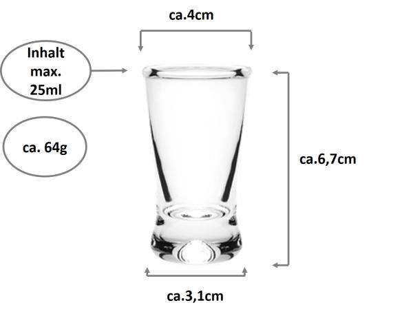 Schnapsgläser Florina 25ml - 6 Stück
